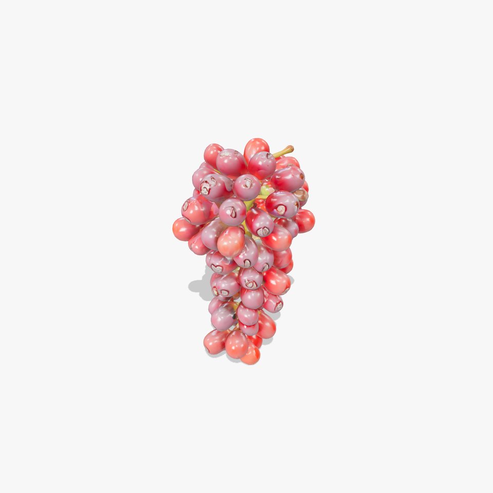 Realistic Red Grape Bunch 3D model pack